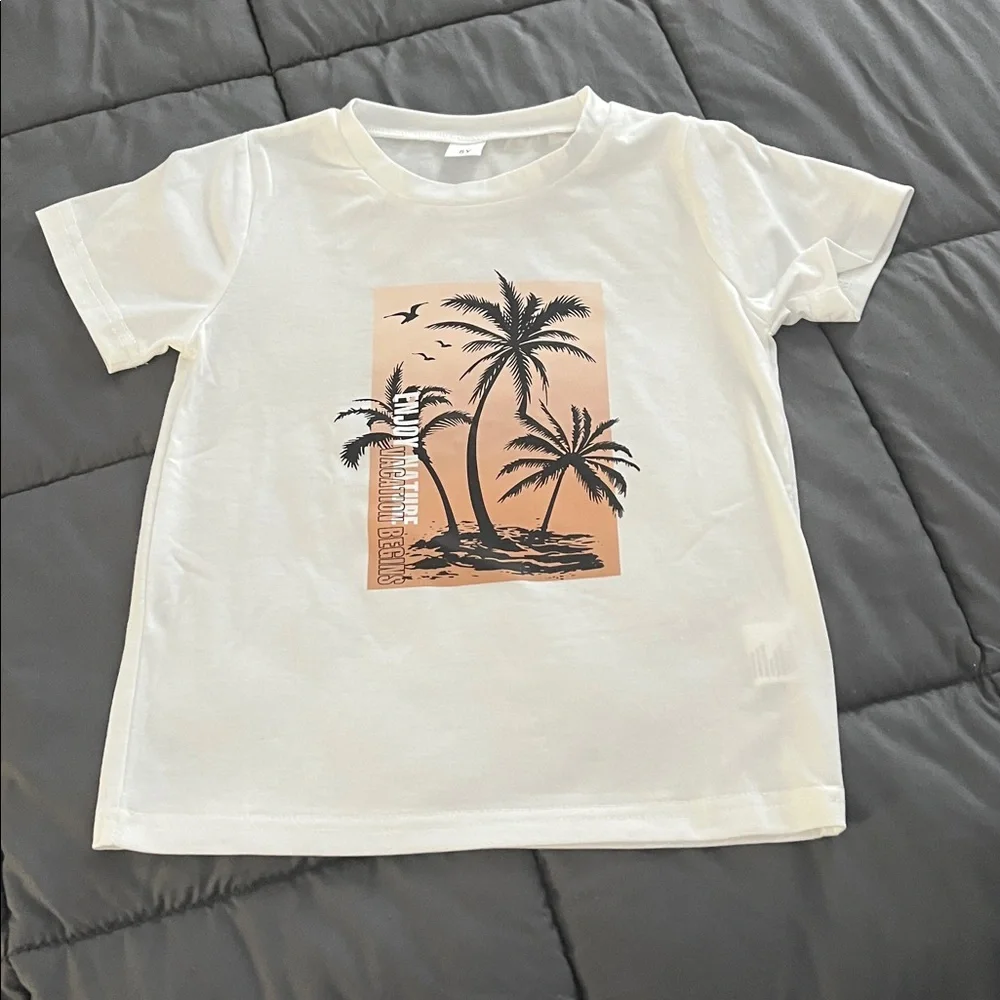 NWOT - Palm Tree Graphic Tee and Shorts Set - 5Y - Picture 2 of 7
